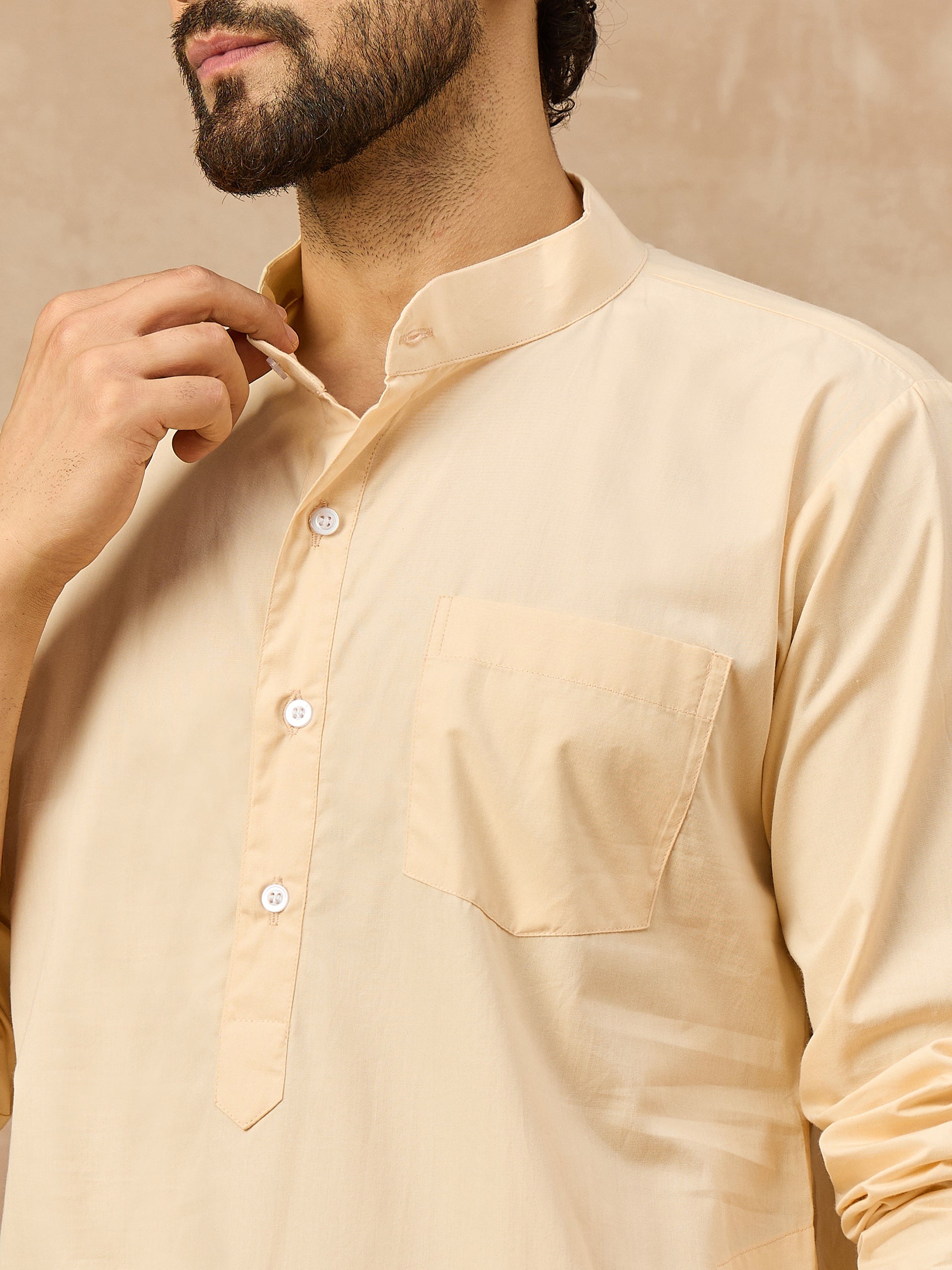 Fabsleek cream-colored men’s kurta