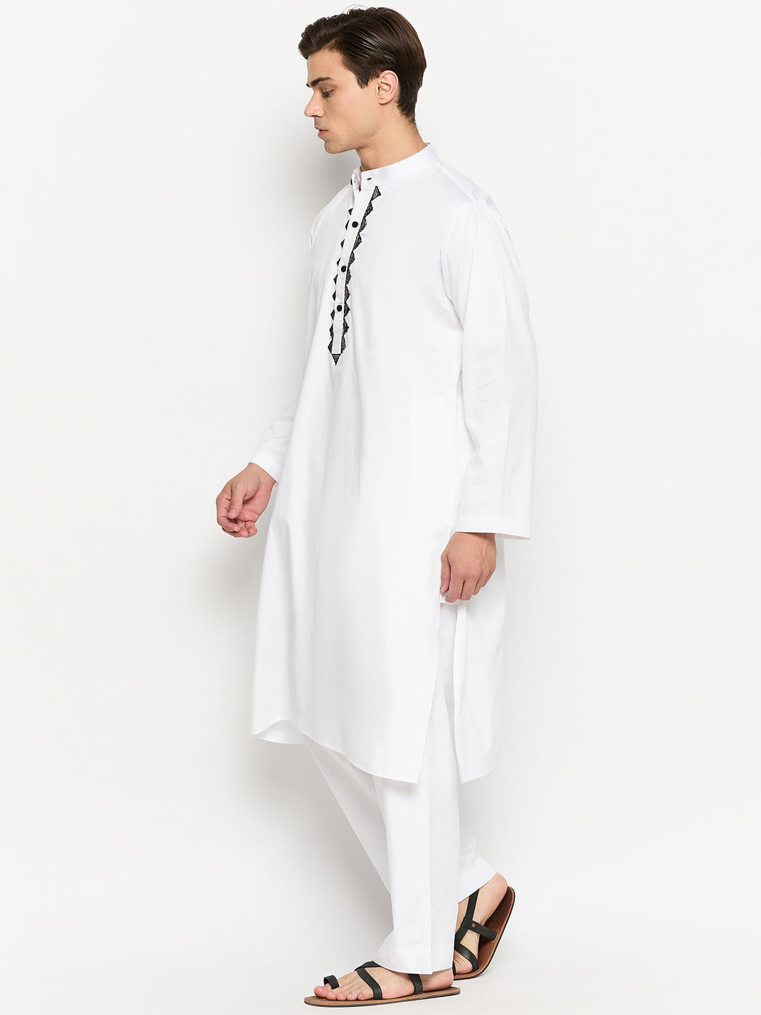White Embroidered Kurta Pajama Set