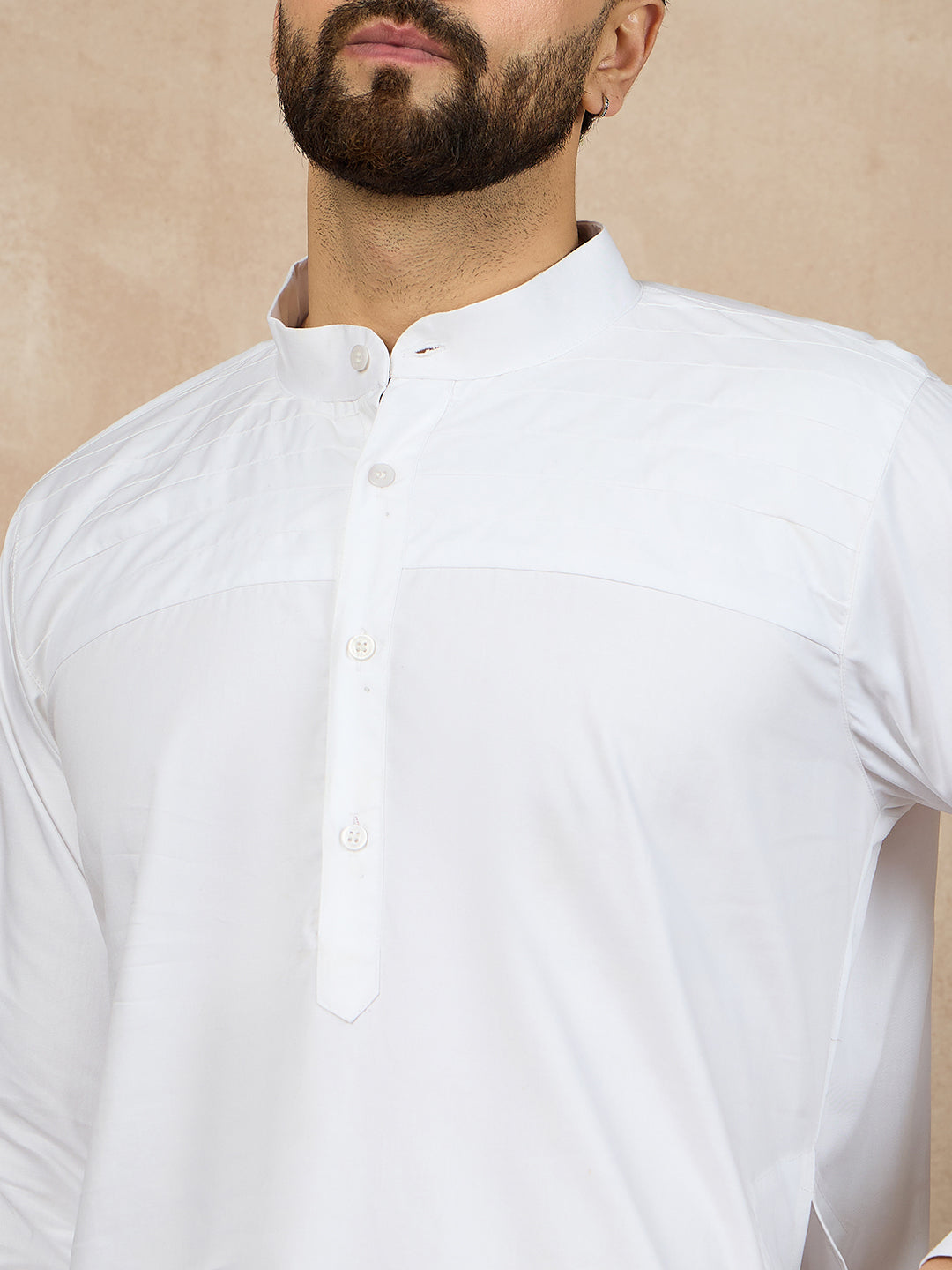 White Cotton Kurta with Matching Pajama for Men