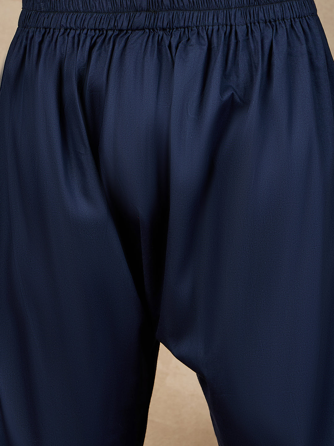 Men’s Blue Solid Cotton Pathani Kurta Pajama Set