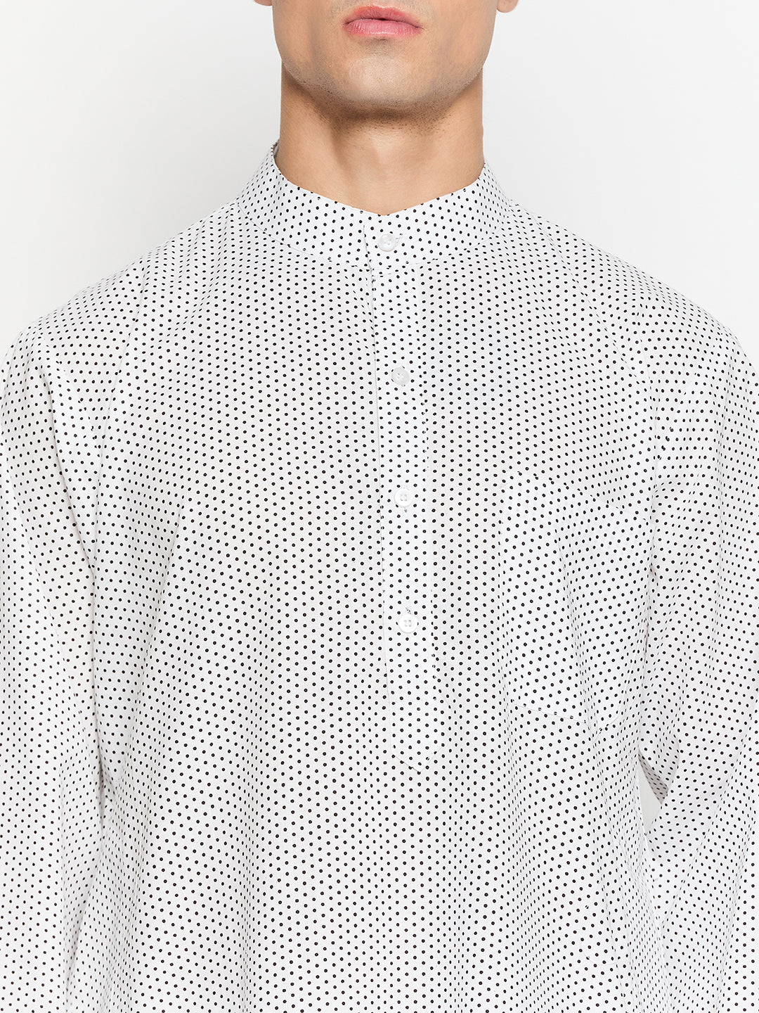 Men's Polka Dot Printed Kurta Pajama Set