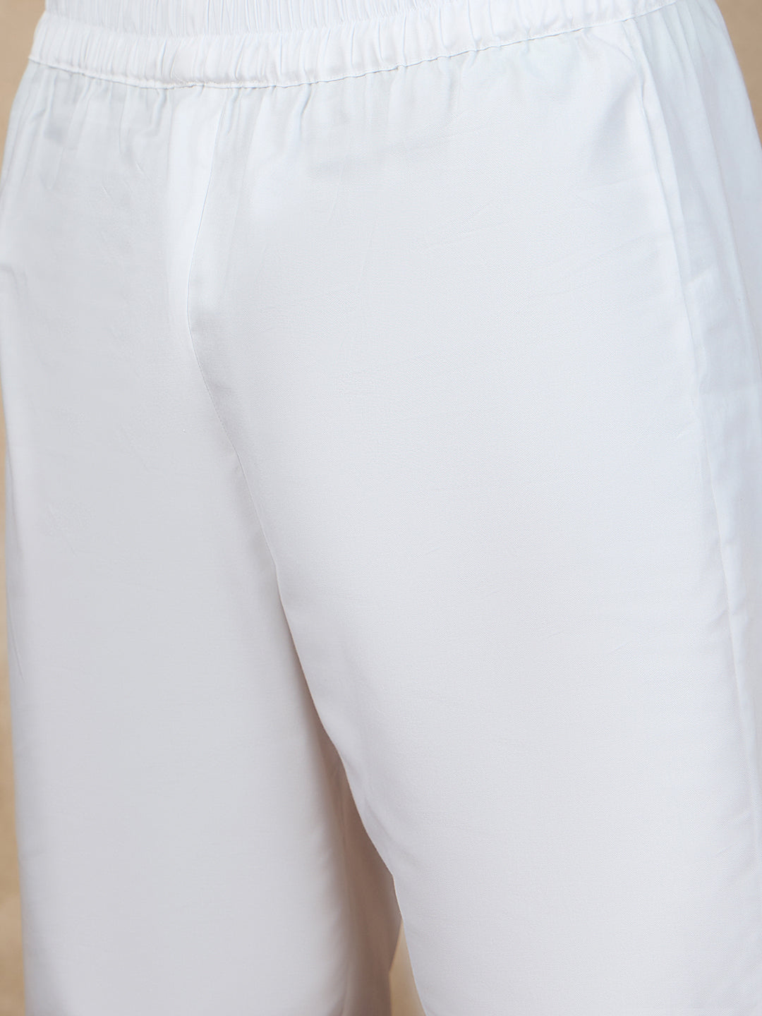 Blue Cotton Kurta with White Pajama for Men