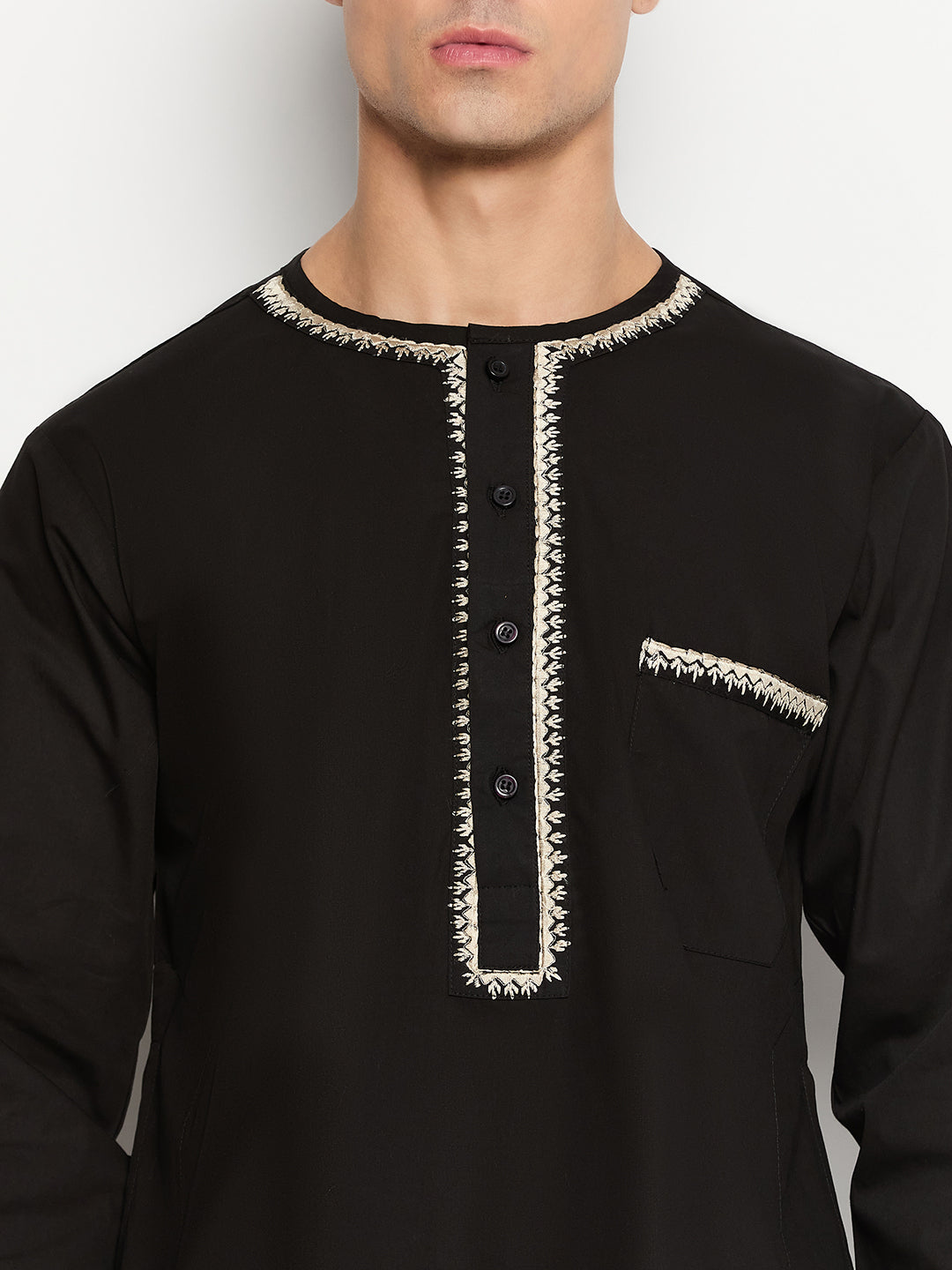 Men’s Black Embroidered kurta