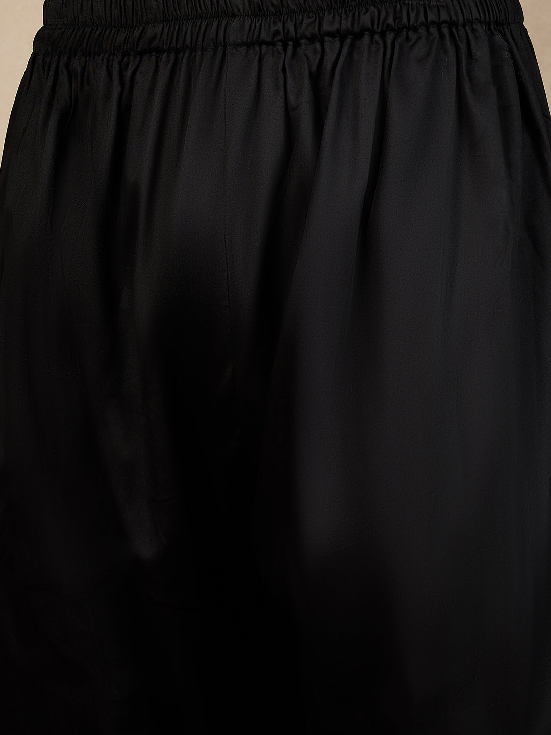 Men’s Black Solid Cotton Pathani Kurta Pajama Set