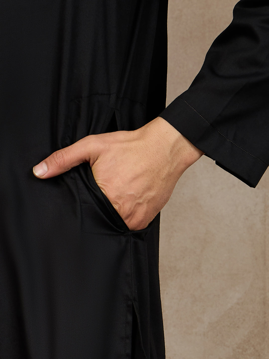 Black Kurta and White Pajama Set for Men