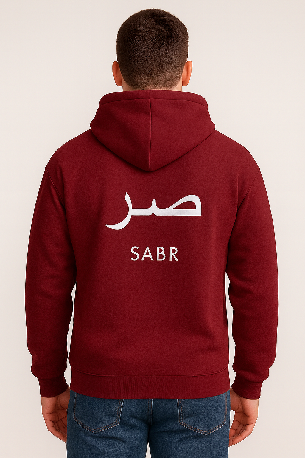 Solid Maroon Fleece SABR Hoodie for Men